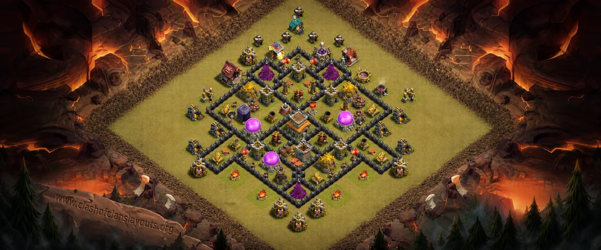 Advanced TH8 War Coc Layout | Hybrid Prinxxee village