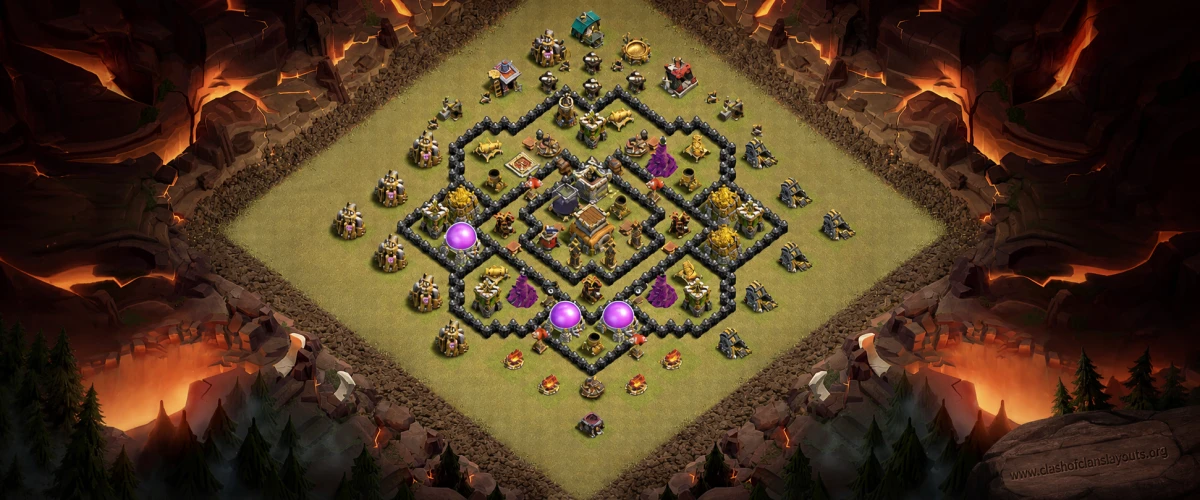 Dominant TH8 War Coc Layout | Hybrid King999