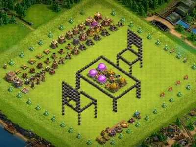 Layout War-Ready TH8 Troll / Funny Coc Layout | Chicken Dinner