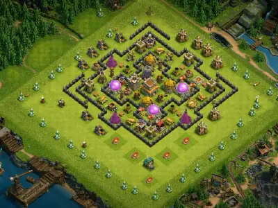 Layout Pro TH8 Farming Coc Layout | Anti 3 Stars Noob Play