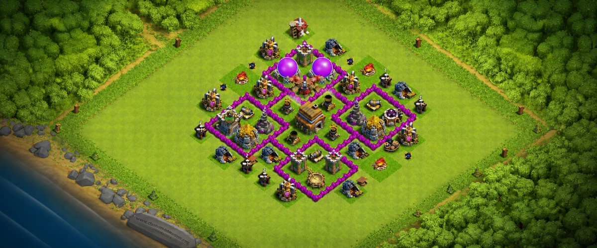 Competitive TH6 Defense Coc Layout | Hybrid DefenseVilla