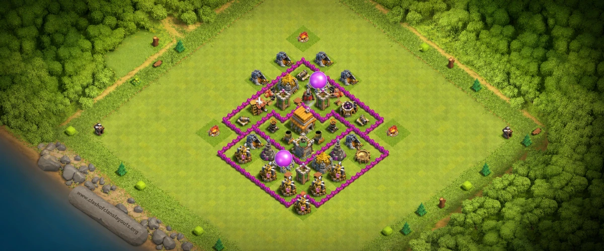 Safe TH6 Defense Coc Layout | Anti 3 Stars Clashains