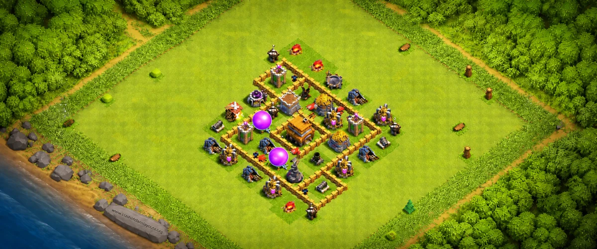 Smartest TH5 Defense Coc Layout | Hybrid Stone Fall 