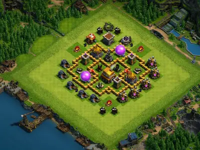 Layout High-Performance TH5 Defense Coc Layout | Anti Air Rampage Village