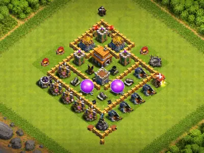 Layout Improved TH5 Defense Coc Layout | Hybrid Ambush