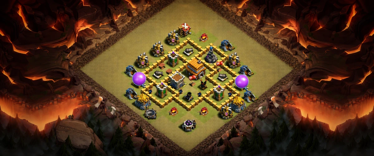 TH5 War Base with Diagonal Compartments – Anti 3 Star (Copy Link)