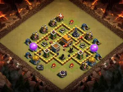 Layout TH5 War Base with Diagonal Compartments – Anti 3 Star (Copy Link)