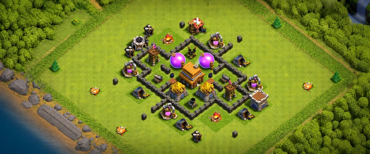 New TH4 Farming Coc Layout | Anti Everything My Garden