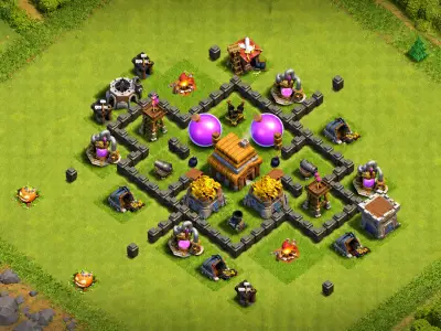 Layout New TH4 Farming Coc Layout | Anti Everything My Garden