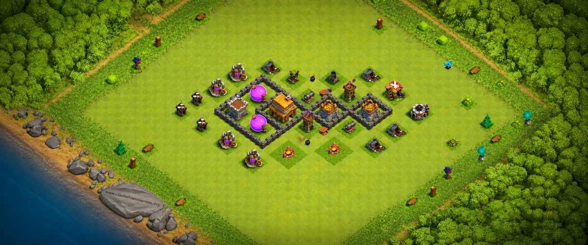 Attack-Resistant TH4 Farming Coc Layout | Anti 2 Stars MY Farm 33