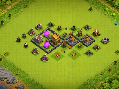 Layout Attack-Resistant TH4 Farming Coc Layout | Anti 2 Stars MY Farm 33