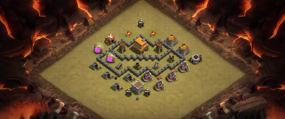 Best TH4 War Coc Layout | Anti Everything Giant Feast