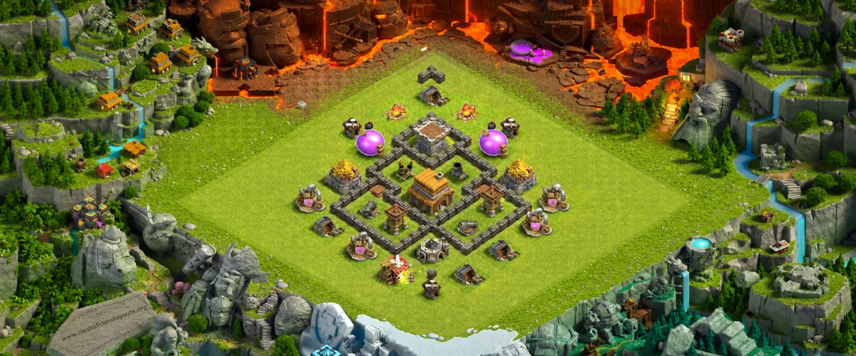 Battle-Tested TH4 Defense Coc Layout | Anti 3 Stars Light Bringer