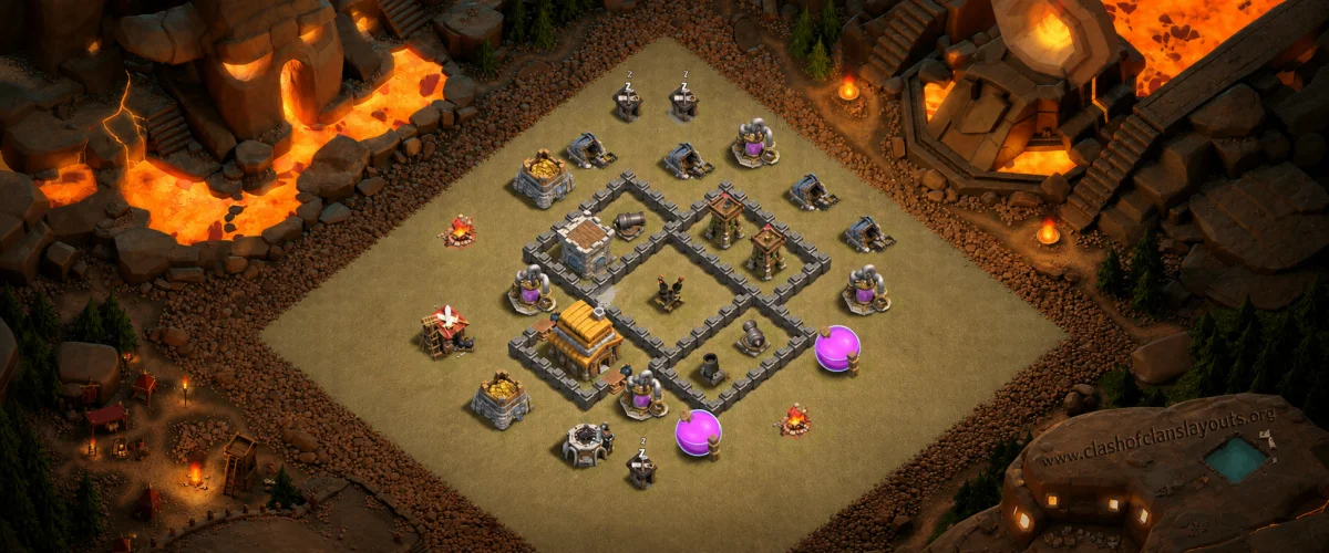 War-Optimized TH4 War Coc Layout | Anti Air Aris baling