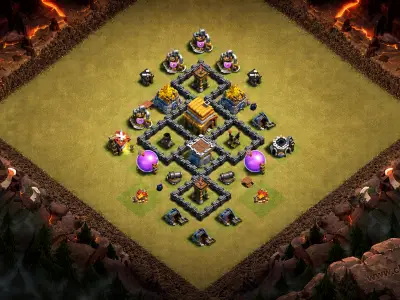 Layout Dominant TH4 War Coc Layout | Anti Everything I am beginner 