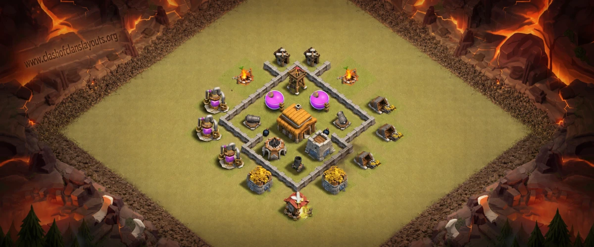 Compact TH3 War COC Layout | Anti 2-Star Strategy