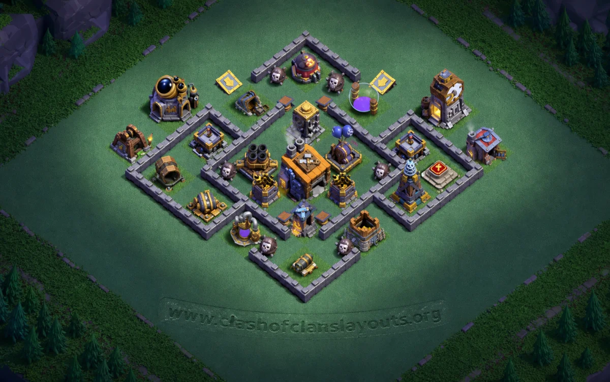 Latest BH8 Coc Layout | Spider Map COC anti 2 star