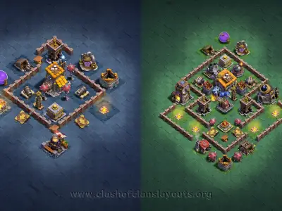 Layout Ultimate BH6 Coc Layout | night sky | **New 2026**