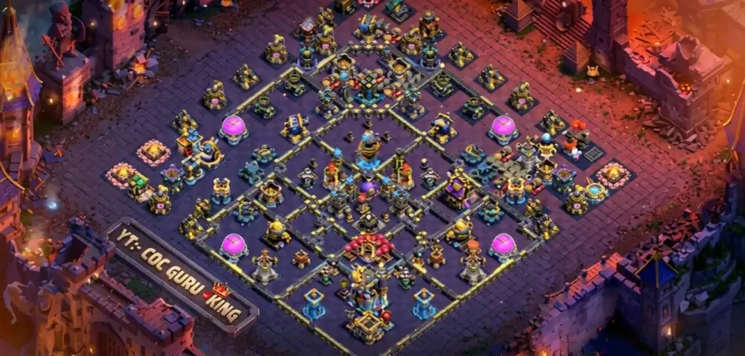 TH18 War Base with Split Core for Anti 3 Star Defense Happy Bonanza