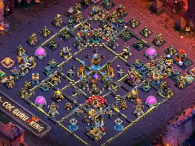 Layout TH18 War Base with Split Core for Anti 3 Star Defense Happy Bonanza