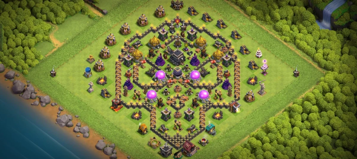 Updated TH9 Troll / Funny Coc Layout | Skull Shape 2026