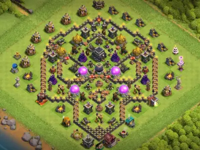 Layout Updated TH9 Troll / Funny Coc Layout | Skull Shape 2026