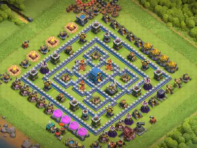 Layout TH12 War Base Anti 3 Star vs Electro Dragon Attacks