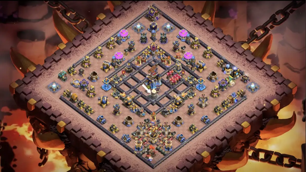TH18 War Base for Clash of Clans Anti 3 Star Copy Link