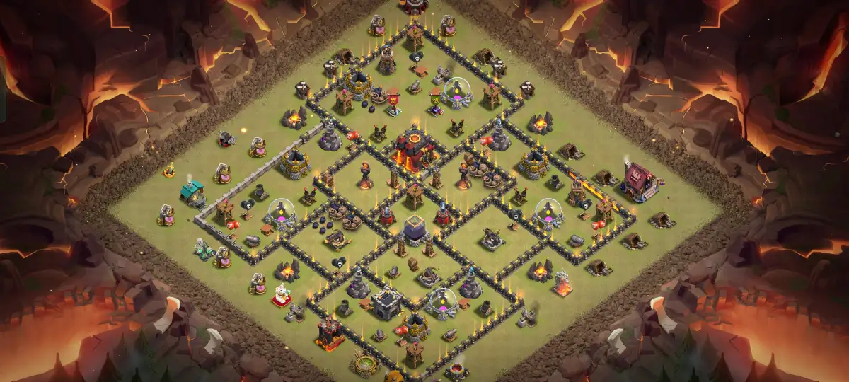 TH10 War Base Anti 3 Star Hybrid for Clash of Clans