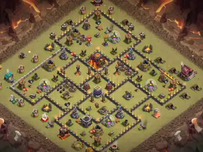 Layout TH10 War Base Anti 3 Star Hybrid for Clash of Clans