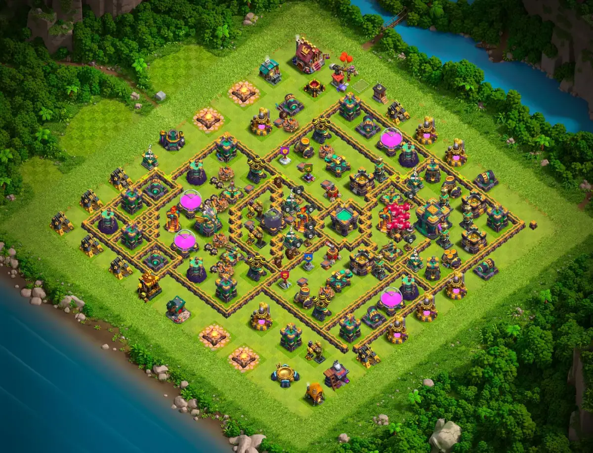 TH14 Farming Base Anti 3 Star Layout with Safe Core Loot