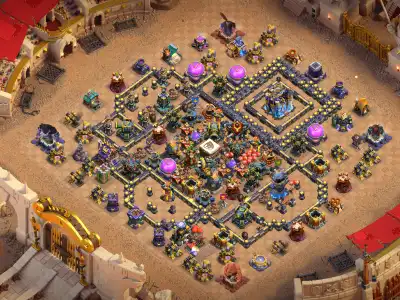 Layout TH18 War Base with Split Core and Offset Town Hall