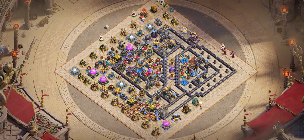 TH18 War Base with Split Core and Anti Air Pathing
