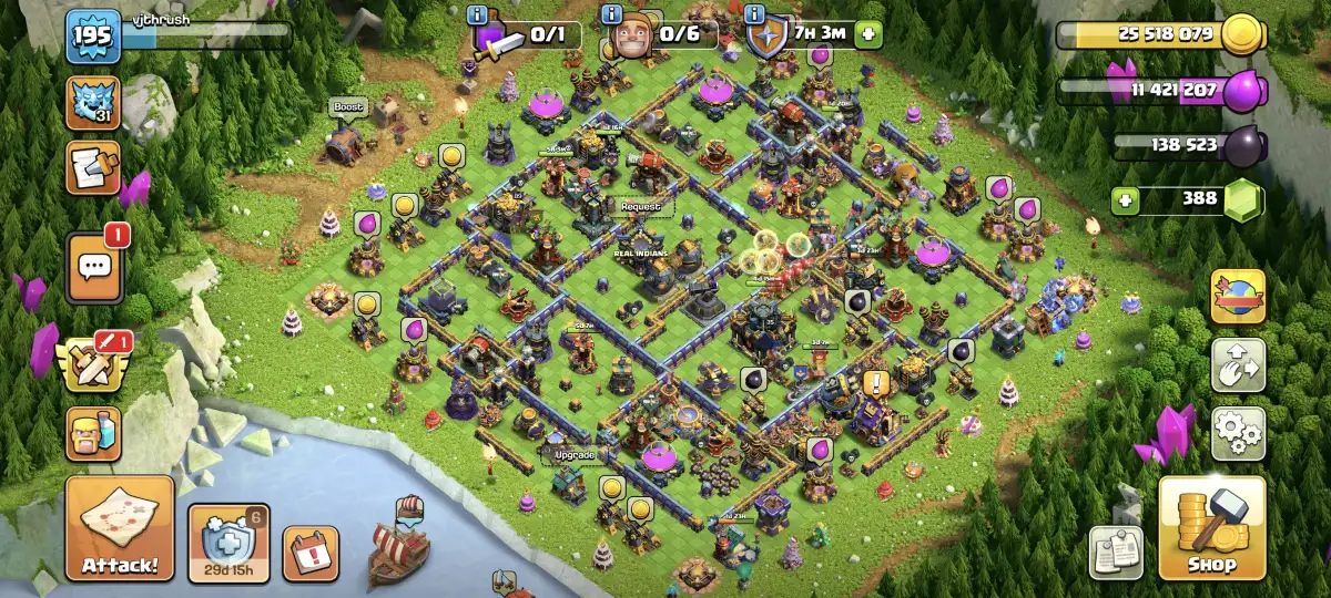 TH17 War Base with Split Core Anti 3 Star Design