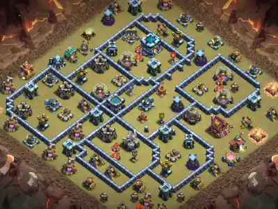 Layout TH13 Anti Electro Dragon War Base for CoC Copy Link