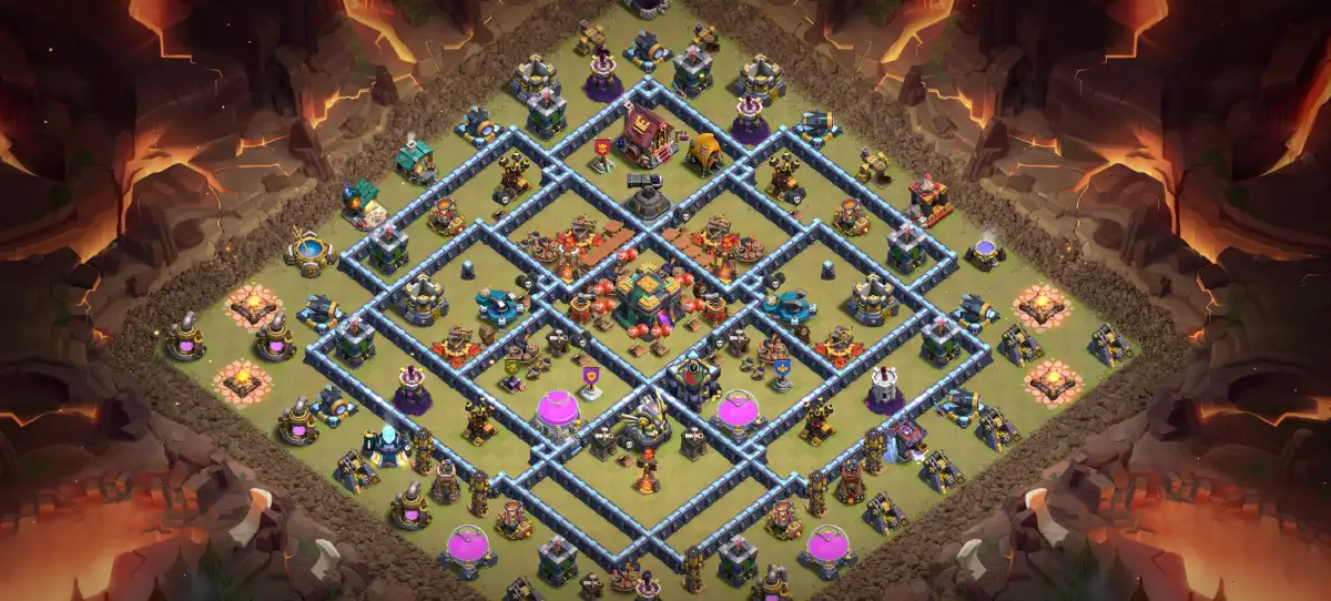 TH14 War Base Copy Link | Anti 2 Star Ring Style Layout