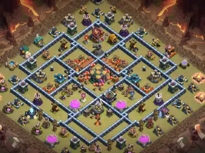 Layout TH14 War Base Copy Link | Anti 2 Star Ring Style Layout