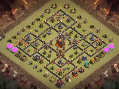 Layout TH10 War Base Anti 3 Star | Anti Air Legend League Layout