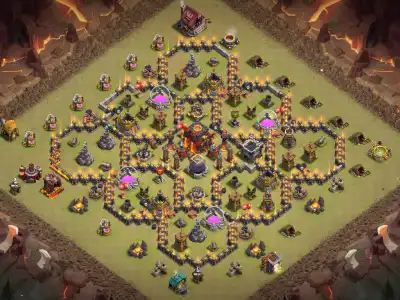 Layout TH10 Anti 2 Star War Base Layout for Clash of Clans