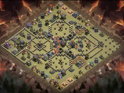 Layout TH17 War Base Anti 3 Star Copy Link for Clash of Clans