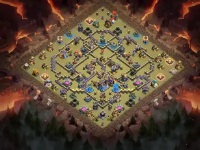 Layout TH18 War Base Anti 2 Star Layout for Clash of Clans