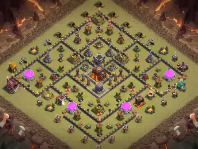 Layout TH10 War Base Anti 2 Star and Anti 3 Star Copy Link