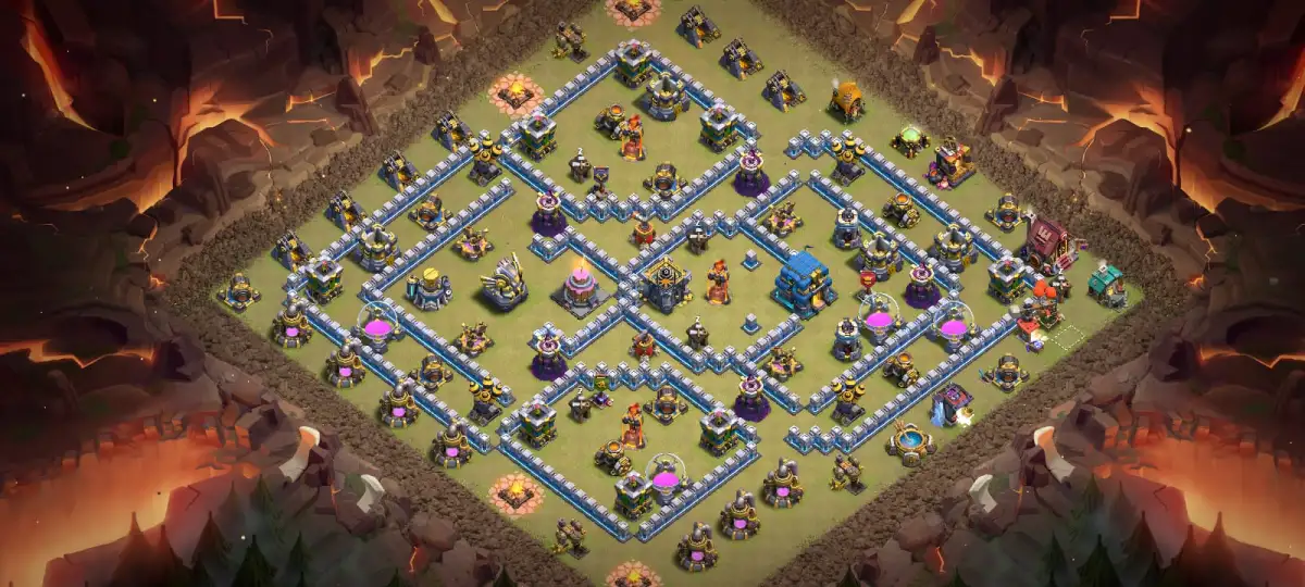 TH12 War Base Anti 2 Star Layout for Clash of Clans