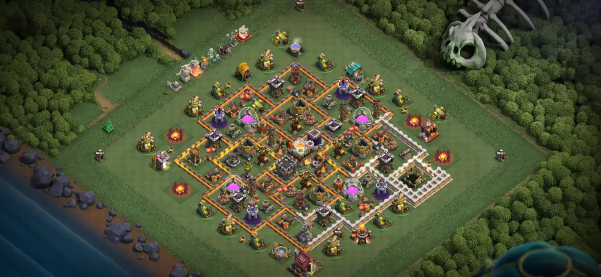 TH11 Anti 2 Star Hybrid Base with Tight Central Town Hall