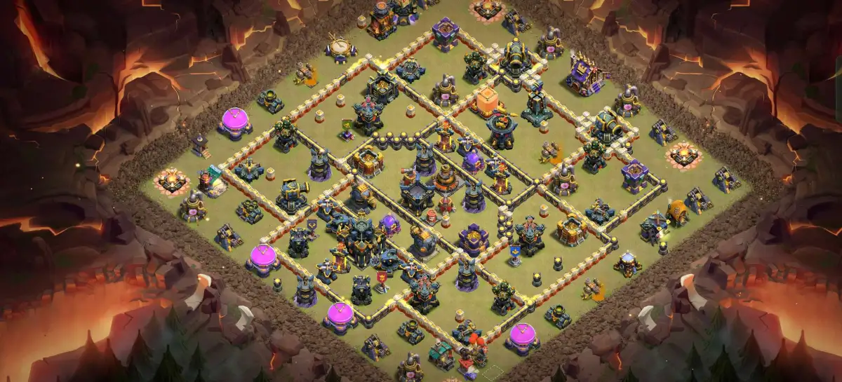 TH17 War Base Anti 2 Star Layout with Copy Link