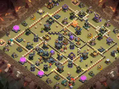 Layout TH17 War Base Anti 2 Star Layout with Copy Link