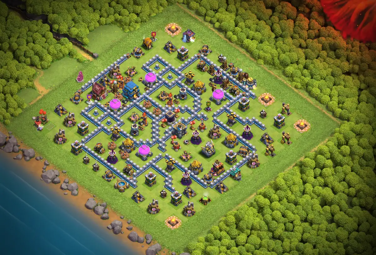 TH12 Farming Hybrid Base with Central Town Hall