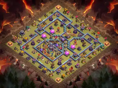 Layout TH15 War Base Anti 3 Star Ring Layout for Clash of Clans