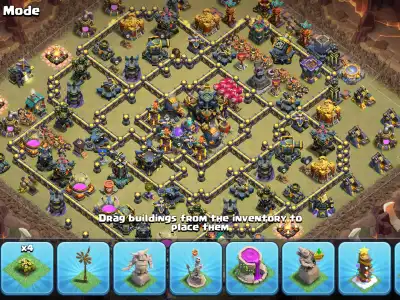Layout TH17 War Base with Central Town Hall and Split Core