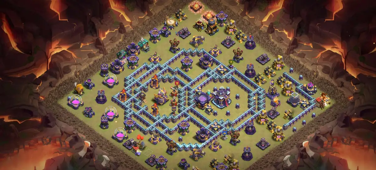 TH15 War Base Anti 2 Star Ring Layout with Copy Link
